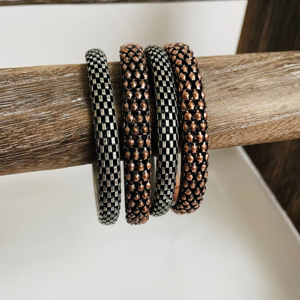 Textured Stackable Bangle Bracelets Bundle Lot Of… - image 3